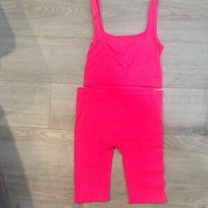 Women's Pink Two Piece Shorts set